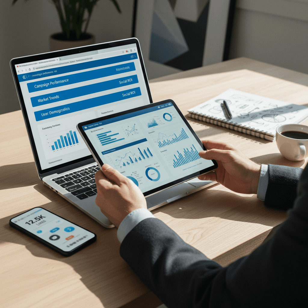 Person reviewing ecommerce analytics and growth metrics