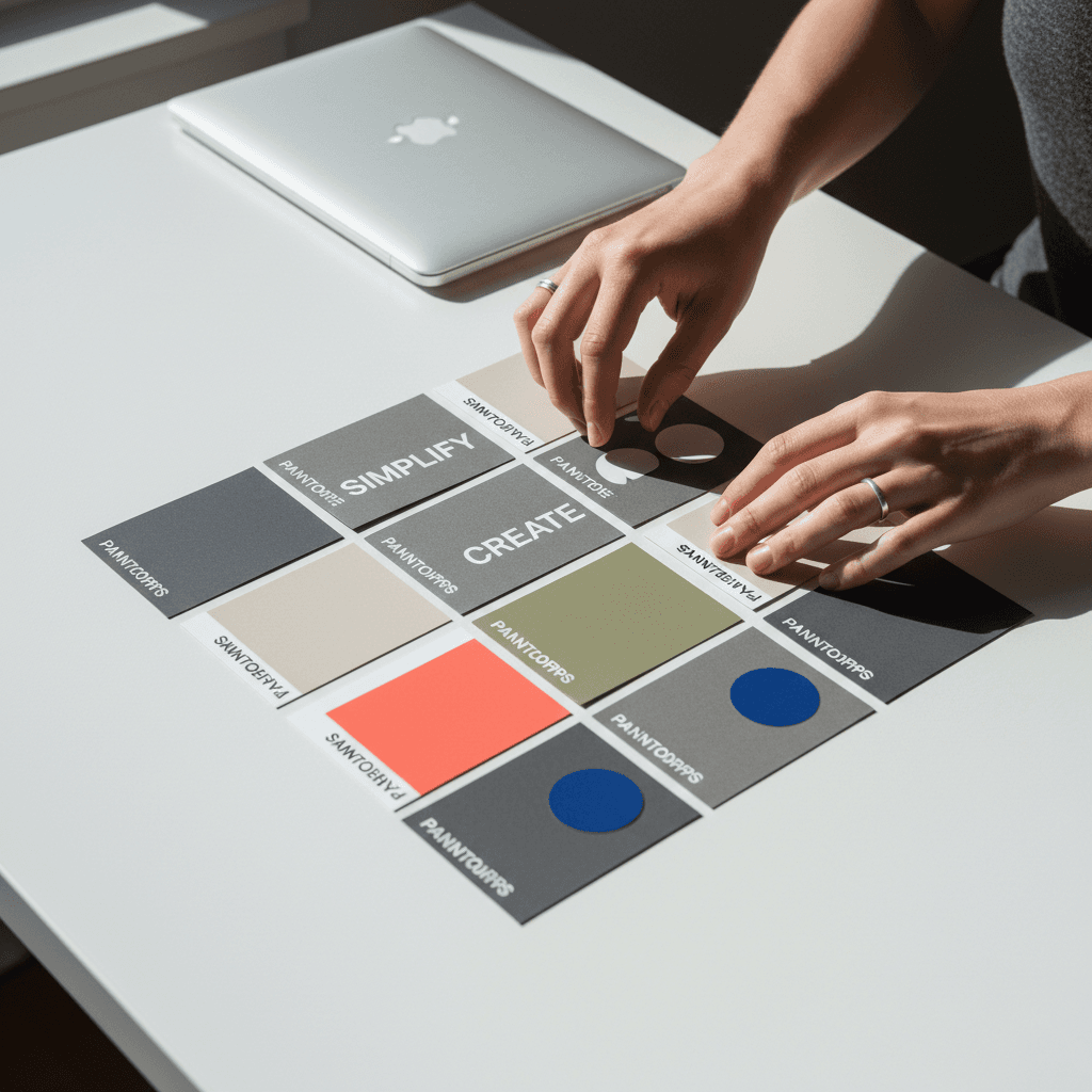 Consultant hands reviewing ecommerce product research and branding strategy materials